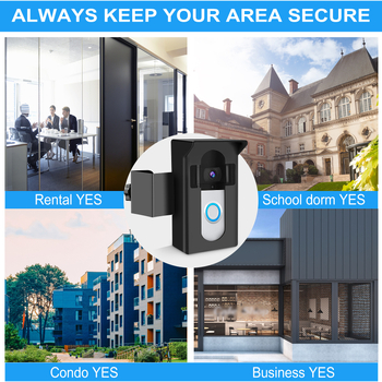 Suport Ring Video Doorbell cu margine, fixare anti-furt, carcasă metalică, corpul camerei, materiale: metal+ABS