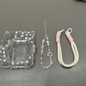 Instax Mini12 силиконов твърд защитен калъф за камера с верижка