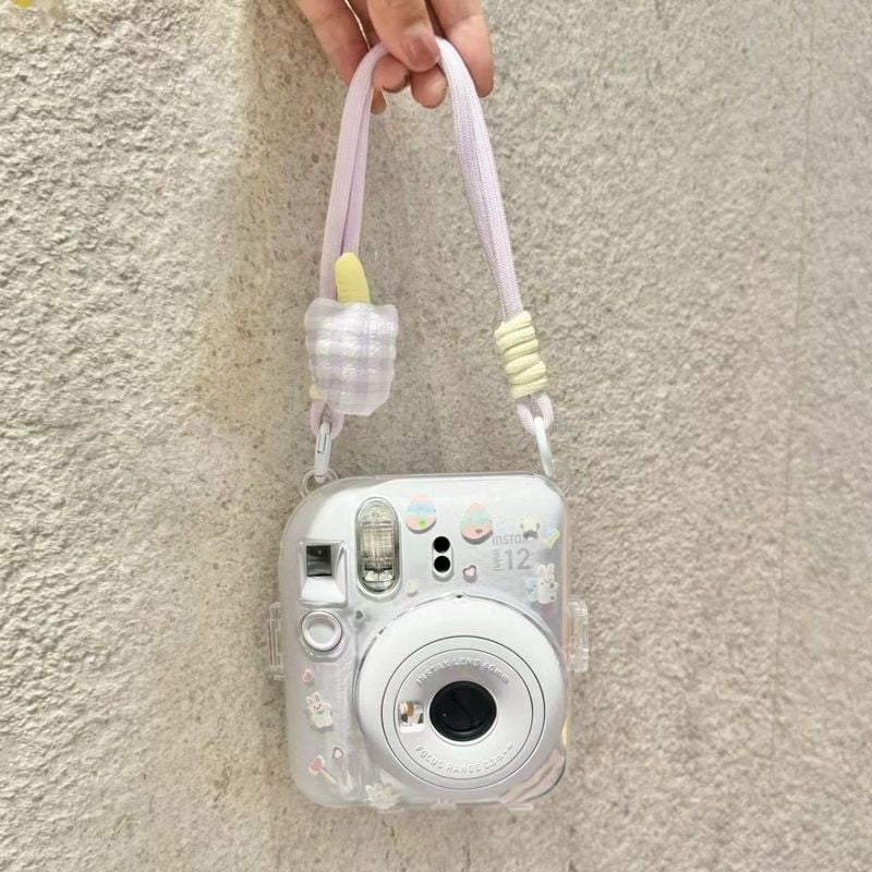 Prozirno tvrdi kućište za Instax Mini 12 s kristalnim kućištem i lancem