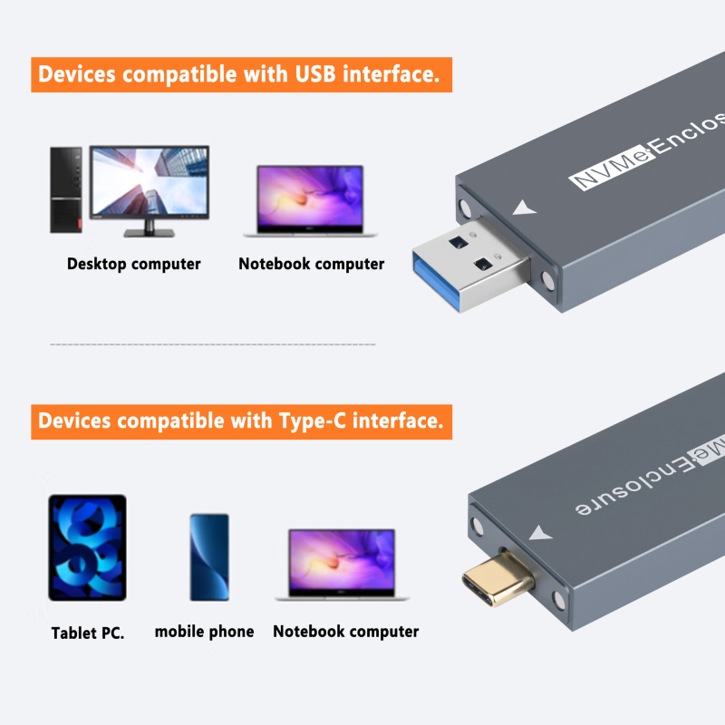 Κέλυφος NVMe M.2 2230 USB 3.1/3.0, CNC αλουμίνιο, έως 2TB, μεταφορά έως 10Gbps