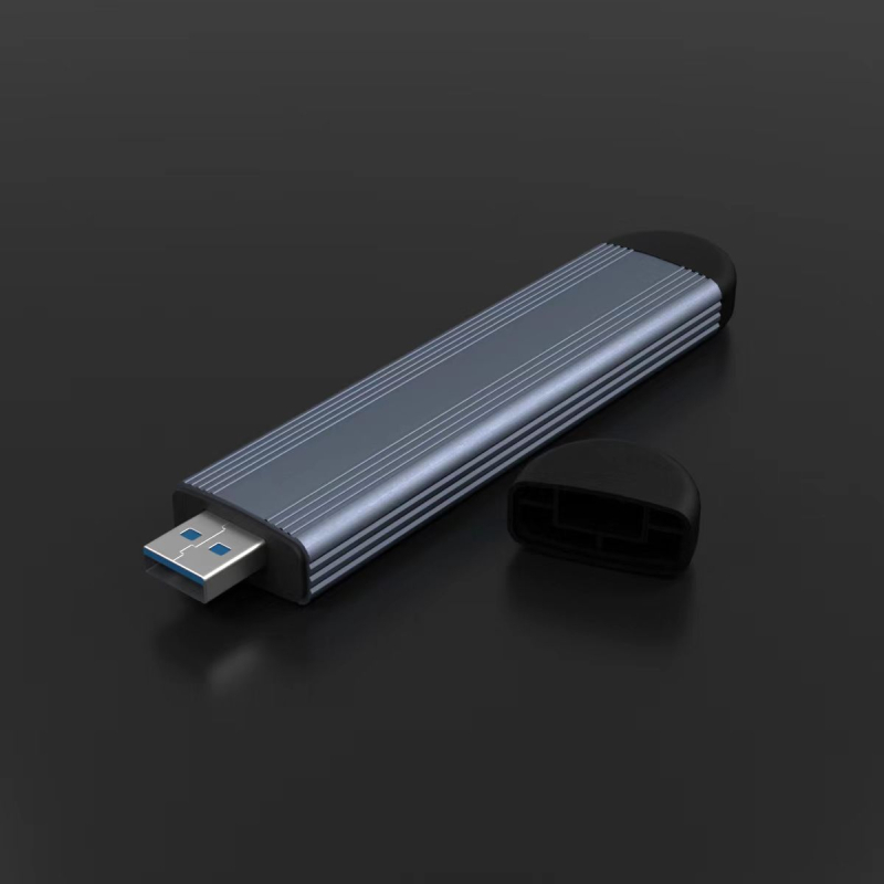 M12 carcasă externă NVMe SSD, interfață USB-C 3.1 duală, NGFF NVMe, corp din aliaj de aluminiu, până la 8TB