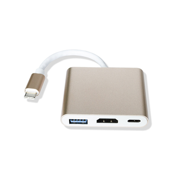 Hub USB-C la HDMI 4K, 3 în 1, USB 3.0, alimentare externă, 1–3 porturi