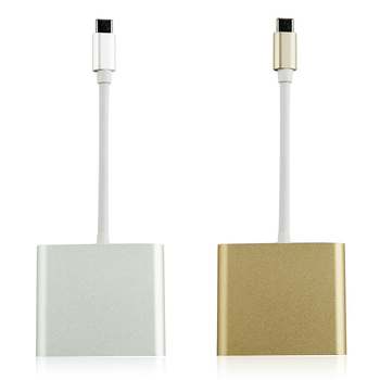 Hub USB-C la HDMI 4K, 3 în 1, USB 3.0, alimentare externă, 1–3 porturi