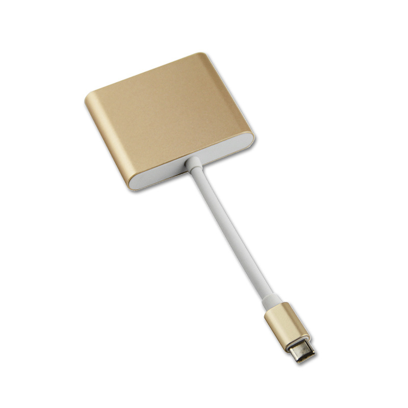 Hub USB-C la HDMI 4K, 3 în 1, USB 3.0, alimentare externă, 1–3 porturi