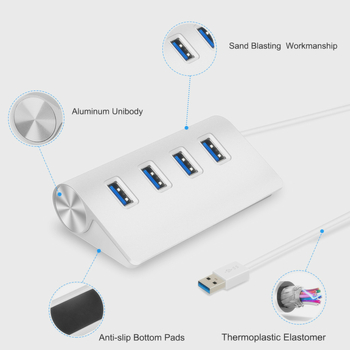 Metalen USB 3.0 proširivački hub s 4 porta OTG konverter za laptop