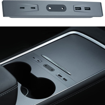 Litong H01B hub USB 2.0 pentru Tesla Model 3/Y, splitter cu 4 porturi, alimentare externă