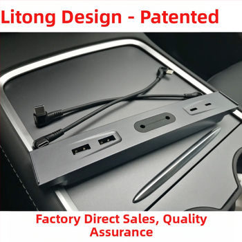 Litong H01B USB 2.0 hub pre Tesla Model 3/Y, 4-portový rozdeľovač s externým napájaním