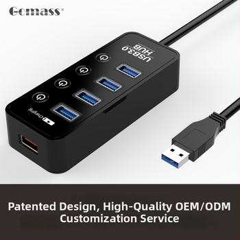 Nový prispôsobený vysokorýchlostný USB 3.2 Gen1 štvportový hub