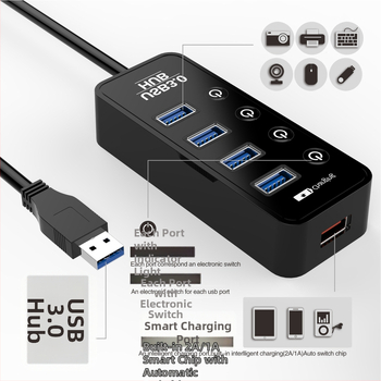 Nový prispôsobený vysokorýchlostný USB 3.2 Gen1 štvportový hub