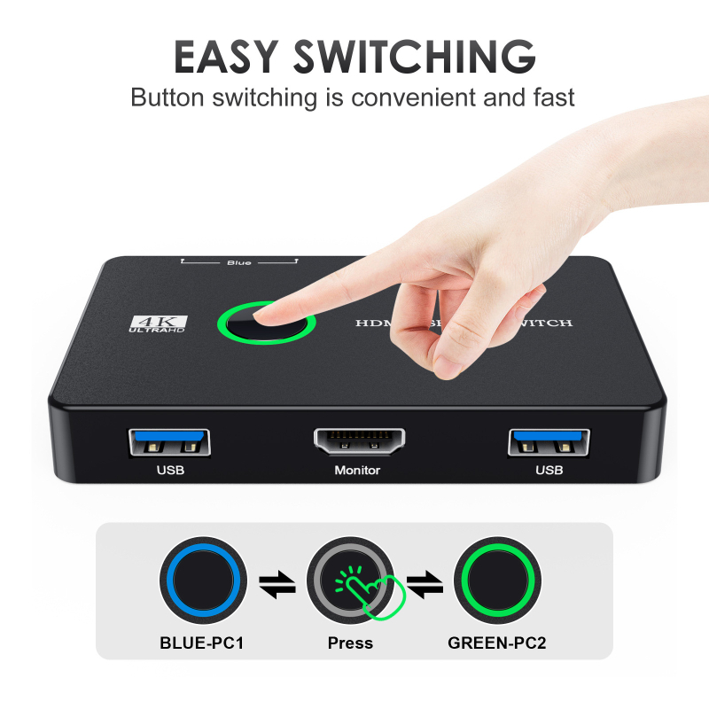 USB KVM prekidač 4x4 USB 3.0, HDMI proširenje, 1 m kabel
