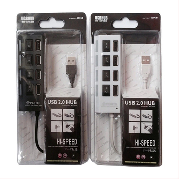 Po Deli USB 2.0 4-portový hub s nezávislým vypínačom, 480 Mbps, napájaný cez USB