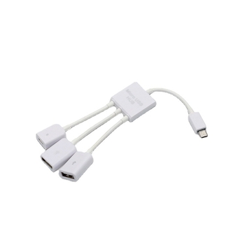 OTG Micro USB hub s 3 portami pre Android, bez externého napájania (3 porty; Micro USB rozhranie; Android kompatibilný)
