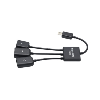 OTG Micro USB hub s 3 portami pre Android, bez externého napájania (3 porty; Micro USB rozhranie; Android kompatibilný)