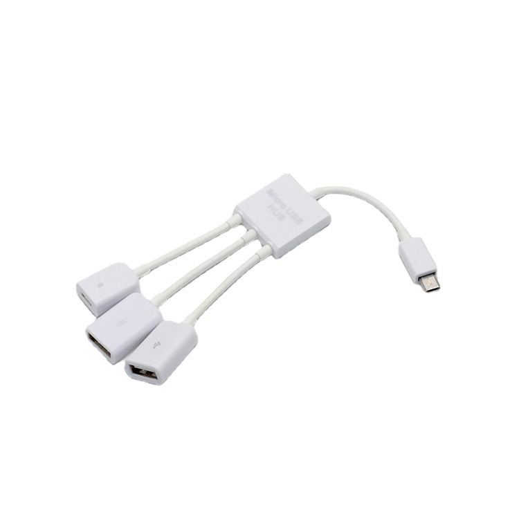 OTG Micro USB hub s 3 portami pre Android, bez externého napájania (3 porty; Micro USB rozhranie; Android kompatibilný)