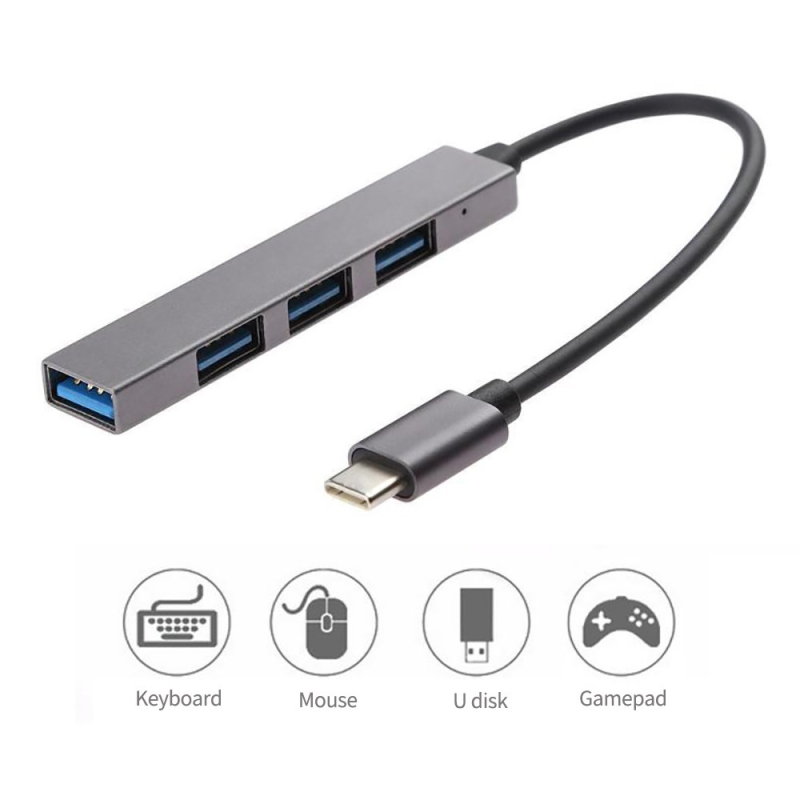 Hub USB 3.1, până la 4 porturi, docking de extensie pentru laptop, cablu de 0,15 m, 480 Mbps, model 1060
