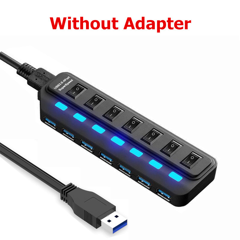 USB 3.0 хъб, 7 порта, външно захранване, 1 м кабел