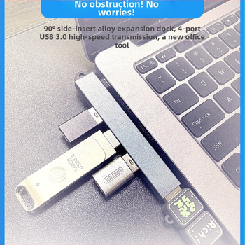 USB-C докинг станция за лаптопи, алуминиева сплав, USB 3.0, до 5 Gbps, без външно захранване