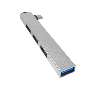 USB-C докинг станция за лаптопи, алуминиева сплав, USB 3.0, до 5 Gbps, без външно захранване