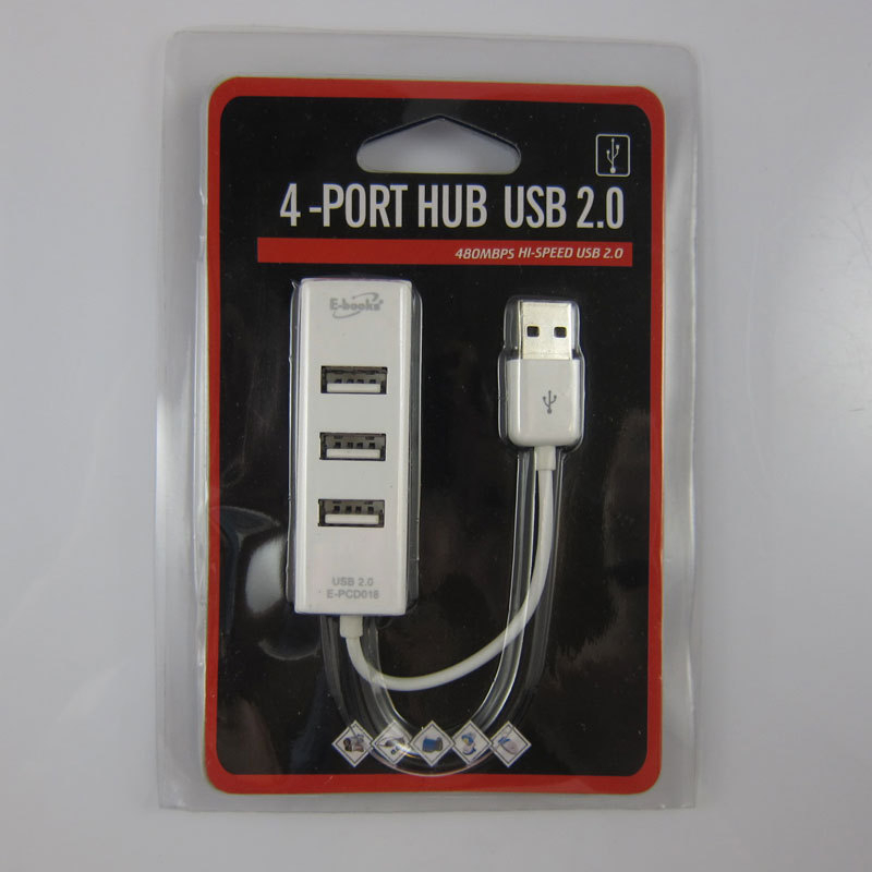 A047 4-портов USB 2.0 хъб, поддръжка на 1TB твърд диск, USB разделител, без външно захранване