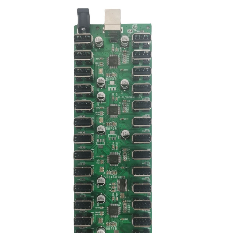 32 porta USB 2.0 huba ar PCBA plāksni un datu vācēju; 480 Mbps, 1 m kabelis, ārēja barošana