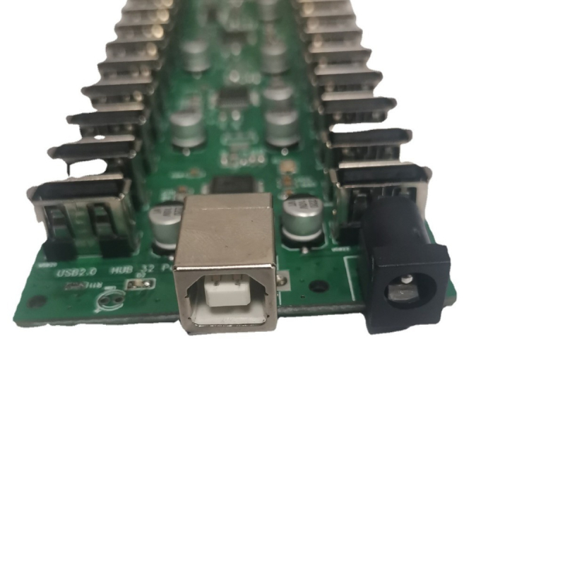 32 porta USB 2.0 huba ar PCBA plāksni un datu vācēju; 480 Mbps, 1 m kabelis, ārēja barošana