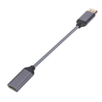DP į HDMI adapterio kabelis DP01A, 4K60Hz, DP vyr. – HDMI moteriai, 15 cm vario branduolys