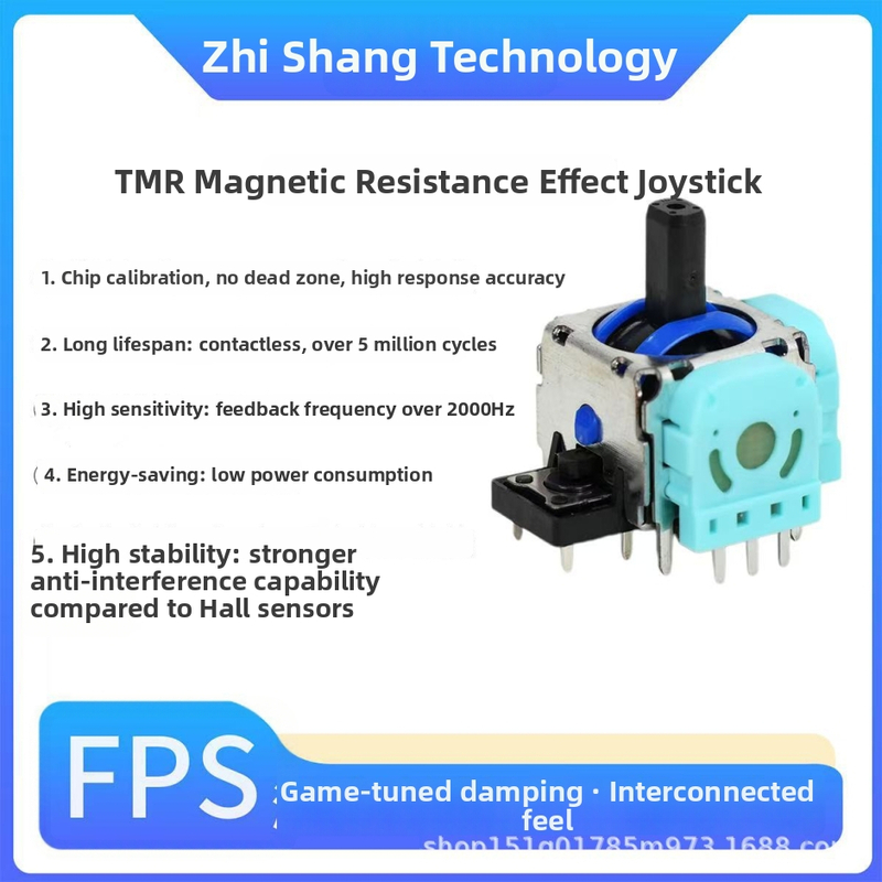 PS5 joystick – TMR magnetická odolnosť Hall rocker, bez vibrácií, životnosť 5 miliónov cyklov