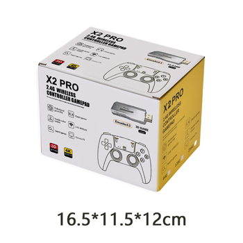 X2PRO HDMI TV-s játékkonzol, 4K, vezeték nélküli 2.4G, memória 64/128/256GB, nyílt forráskódú OS