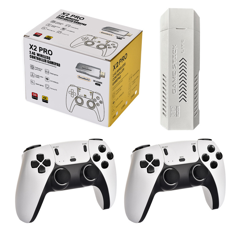 X2PRO HDMI TV-s játékkonzol, 4K, vezeték nélküli 2.4G, memória 64/128/256GB, nyílt forráskódú OS