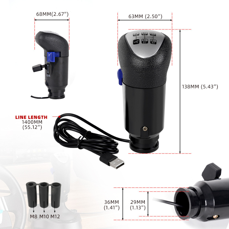 SFN190 Dubultā pogu slēdzlis USB – Logitech G29/G27, augšējā/zemā pārnesē