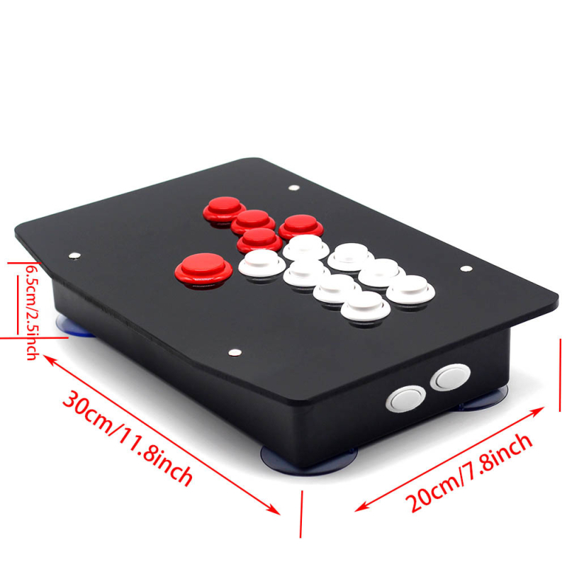 Hitbox stila arkādes USB vadības ierīce ar pilnu taustiņu komplektu; akrila korpuss; OEM pielāgošana; modelis 009; PC saderīgs