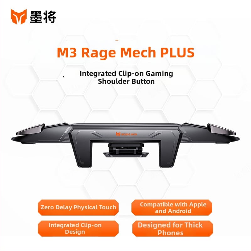 Mojiang M3 mobilais spēļu kontrolieris ar integrētām plecu pogām, vibrācija, bezvadu savienojums, USB-C savienojums viedtālruņiem