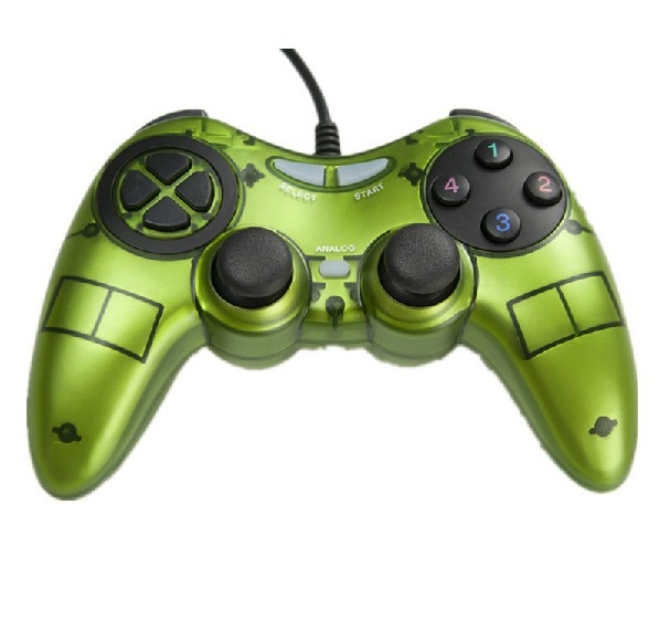 PC USB spēļu kontrolleris ar dubulto vibrāciju un diviem džojstikiem, modelis 900, USB interfeiss, svars 0,31 kg