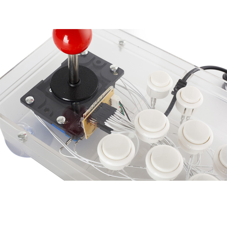 Arcade džojists — caurspīdīgs rokers (USB saskarne; saderīgs ar PC, Android ierīcēm un TV; akrila materiāls; bez vibrācijas)