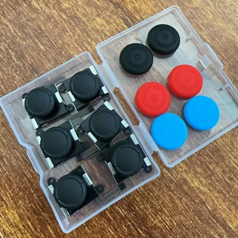 Switch džojstika kloķa un vāciņu komplekts, 6 kloķi un 6 vāciņi, paredzēts NS Lite OLED/Joy-Con OLED, interfeiss Socket, anti-drift apstrāde, 2023. gada izlaišana