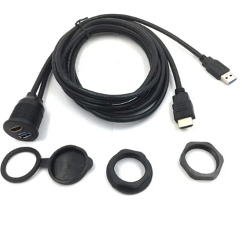 Automobilski HDMI USB 3.0 panel kabel – vodootporan, OFC bakar, injekcijsko oblikovanje, duljina 1 m ili 2 m