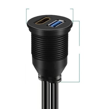 Automobilski HDMI USB 3.0 panel kabel – vodootporan, OFC bakar, injekcijsko oblikovanje, duljina 1 m ili 2 m