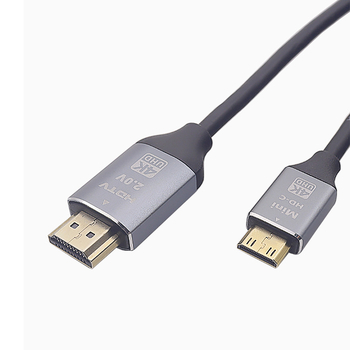 Mini HDMI na HDMI kábel 4K | Pozlátený meďový vodič, dĺžka 1,5–5 m, adaptér-kábel, Mini HDMI konektor, pre PC/tablet/kameru/projektor
