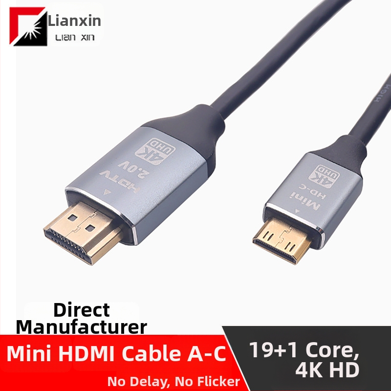 Mini HDMI na HDMI kábel 4K | Pozlátený meďový vodič, dĺžka 1,5–5 m, adaptér-kábel, Mini HDMI konektor, pre PC/tablet/kameru/projektor