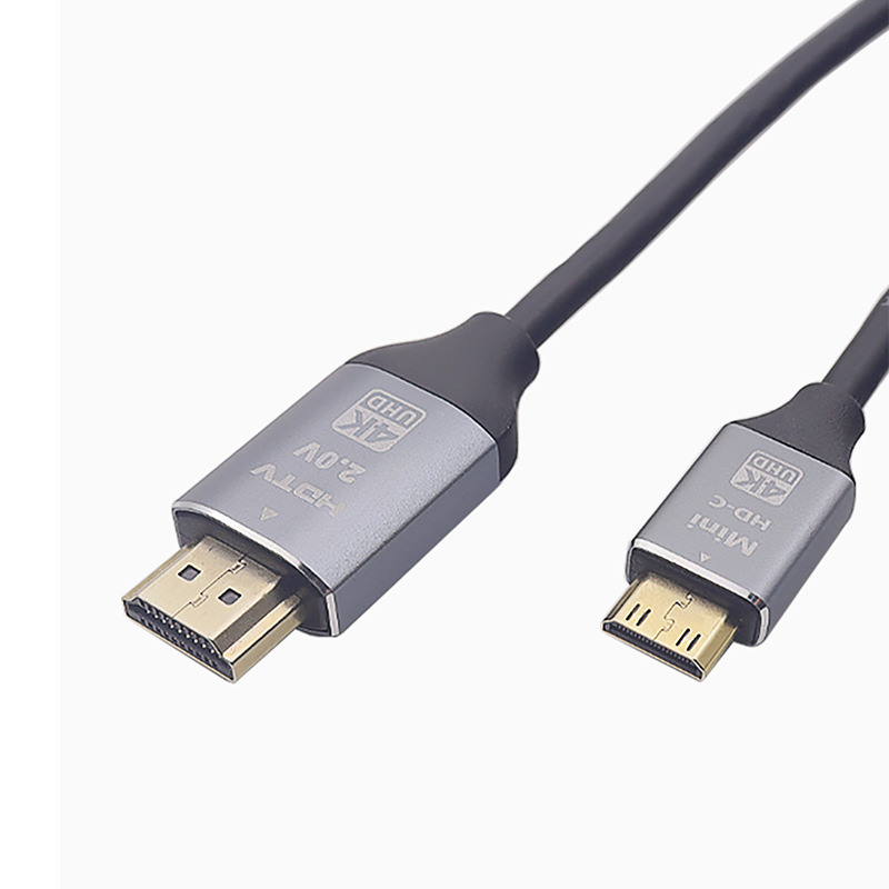 Mini HDMI na HDMI kábel 4K | Pozlátený meďový vodič, dĺžka 1,5–5 m, adaptér-kábel, Mini HDMI konektor, pre PC/tablet/kameru/projektor