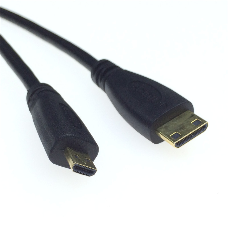 HDMI kabel Micro HDMI (Tip D) na Mini HDMI (Tip C), konverzijski kabel, duljina 1 m, za televizor