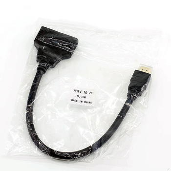 HDMI kabel 1 na 2, adapter kabel, zlatno-platinasto HDMI sučelje, verzija 1.4