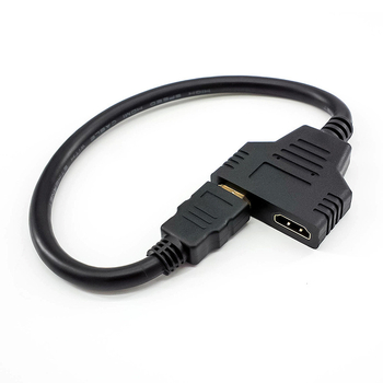 HDMI kabel 1 na 2, adapter kabel, zlatno-platinasto HDMI sučelje, verzija 1.4
