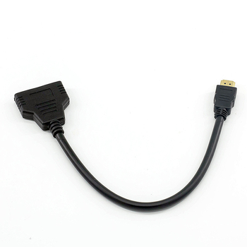 HDMI kabel 1 na 2, adapter kabel, zlatno-platinasto HDMI sučelje, verzija 1.4