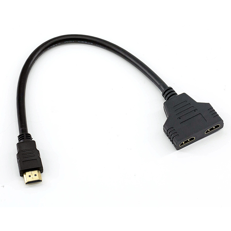 HDMI kabel 1 na 2, adapter kabel, zlatno-platinasto HDMI sučelje, verzija 1.4