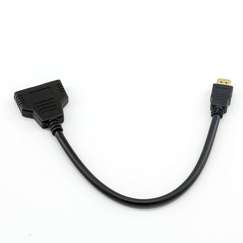 HDMI kabel 1 na 2, adapter kabel, zlatno-platinasto HDMI sučelje, verzija 1.4