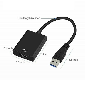 USB na HDMI adaptér kábel, USB 3.0 na HDMI konverter, bez ovládačov, pre notebook a projektor