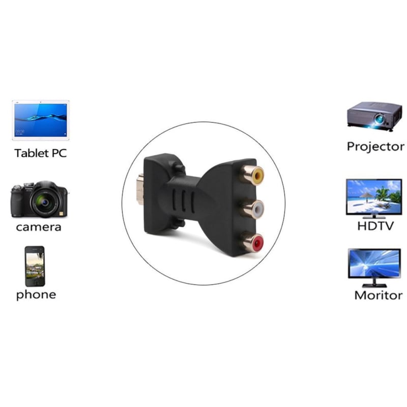 HDMI către AV cu 3RCA Lotus Head pentru Set-top Box