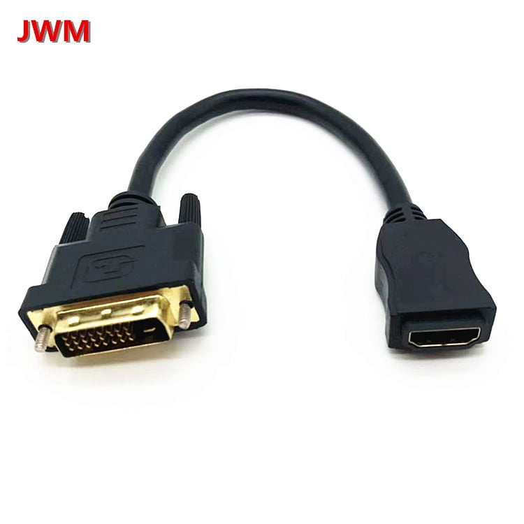 HDMI na DVI adapter, HDMI samica prema DVI, bakreni vodič, kućište ubrizgano, kompatibilno s PC-om