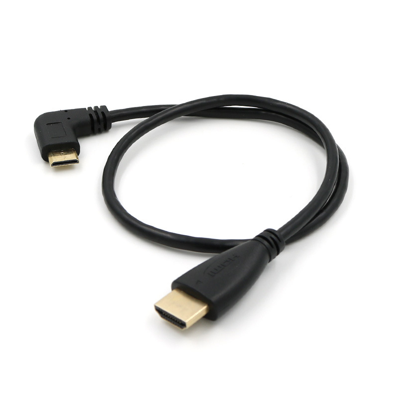 Cloud Outreach Mini HDMI–HDMI kabel, 90° kut, duljina 1 m, zlatni kontakti, HDMI 1.4, bakar bez oksidacije